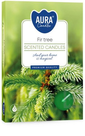 detail Bispol Aura Tea light 6ks Fir tree