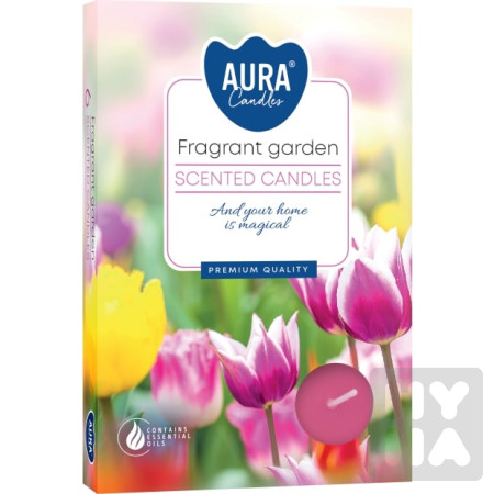 detail Bispol Aura tea light 6ks Fragrant garden
