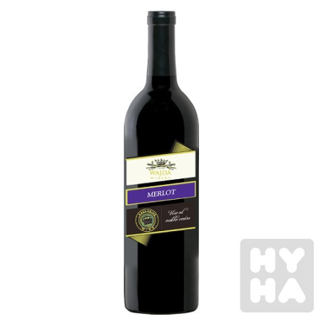 detail Wajda vino 1L Merlot červené suché