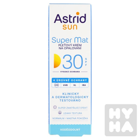 detail Astrid sun 50ml super mat 30SPF pleťový krém na opalování