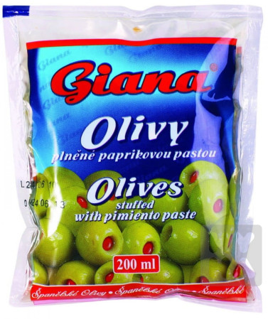 detail Giana olivy 195g plněné paprikovou paste