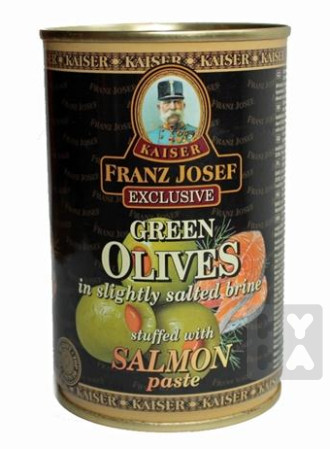 detail F.J.Kaiser Olive zelené plech 314ml Lososovou