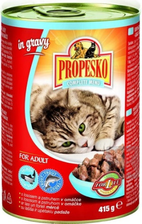 detail Propesko kocka 415g lososem a pstruhem