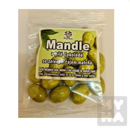detail Perun 80g Mandle v bílé čokoládě s zeleným čajem matcha