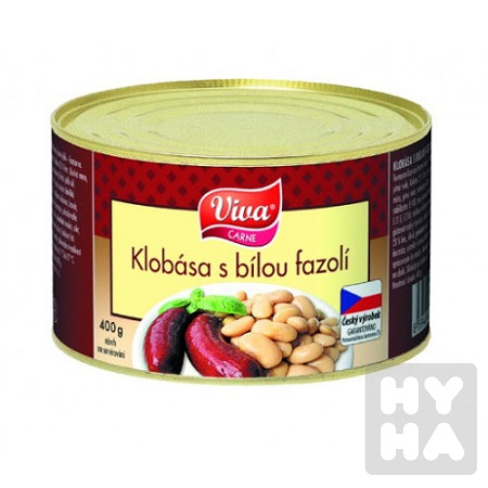 detail Viva Klobása s Bílou Fazolí 400g