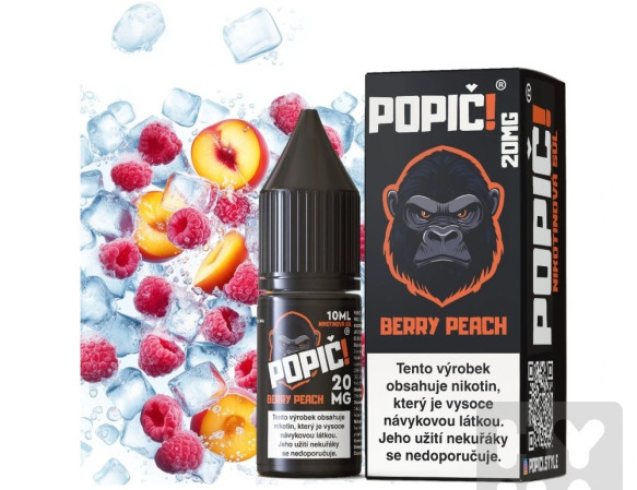 detail E-liquid popič! 10ml salt - berry peach