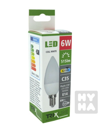 detail Trixline BC 6W Led E14 4200K C35 Alu plastic