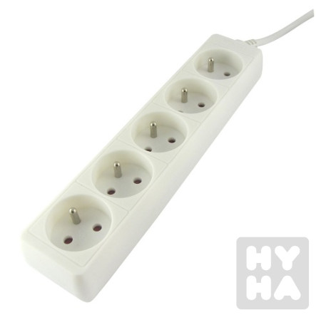 detail prodluzovaci kabel T-F 5m 5 zasuvek