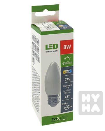 detail Trixline led C35 8W E27 690Lm 4200K