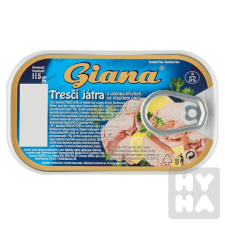 detail Giana tresčí játra 115g s uzenou příchutí