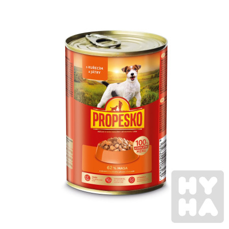 detail Propesko pes 415g s kuřecím a játry