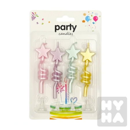 detail Party candles hvězda 4ks