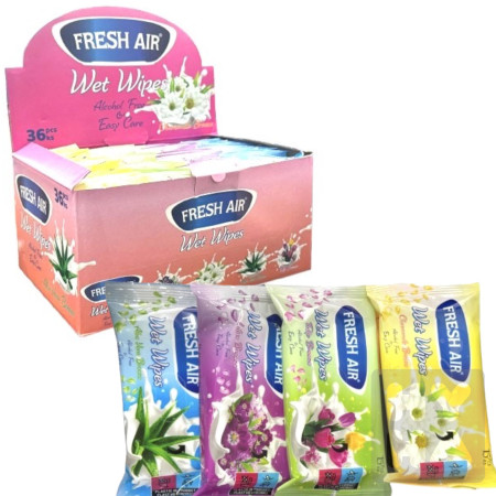 detail Fresh Air 15ks vlhčené kapesní ubrousky Flower