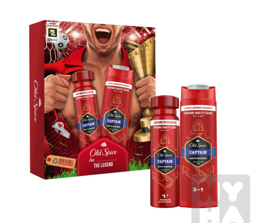detail kazety Oldspice 250ml spr+150ml deodorant captain