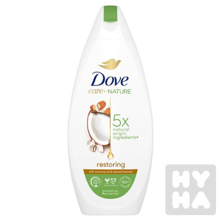 detail Dove SG 250ml coconut oil a almond