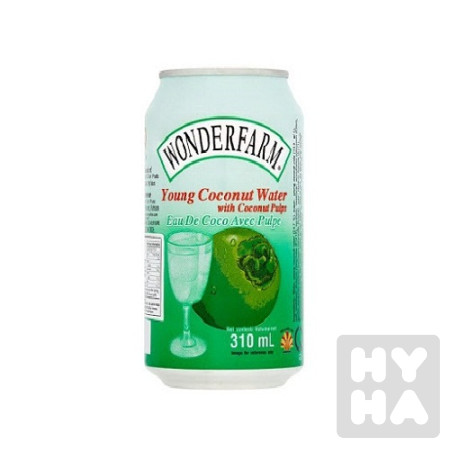 detail Wonderfarm Young coconut water 330ml/ nuoc dua co com dua