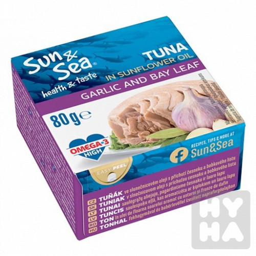 SUN&SEA Tuna ve slunč.oleji česnek a bobkový list 80g