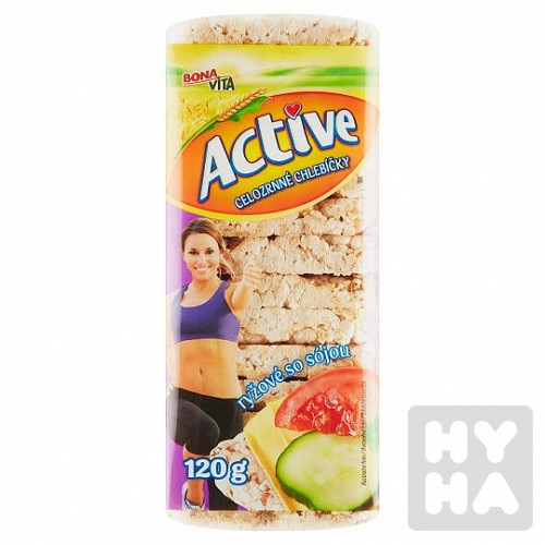 BV Active chlebíčky 120g Celozrné rýžové se sójou