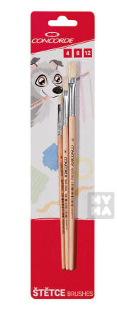 Concorde štětec na VV 3ks ploché Natural (12ks/bal)/ co ve