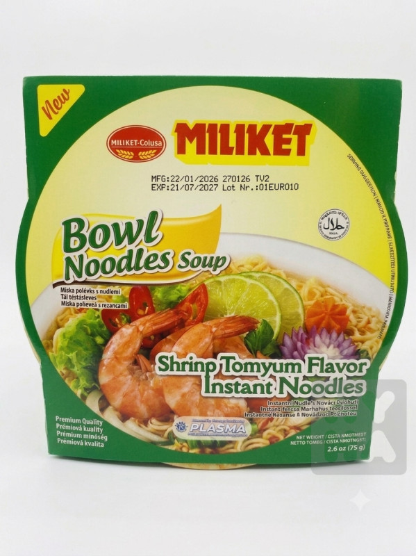 Miliket inst. nudle miska 75g krevety