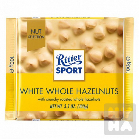 detail Ritter sport 100g bílá s celý ořechy