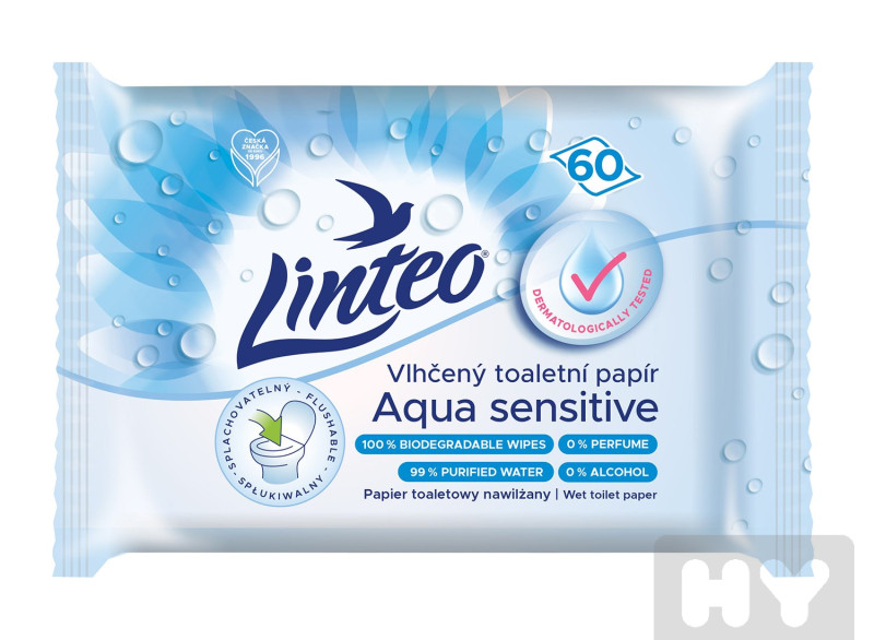 Linteo vlhčený TP 60ks Aqua Sensitive