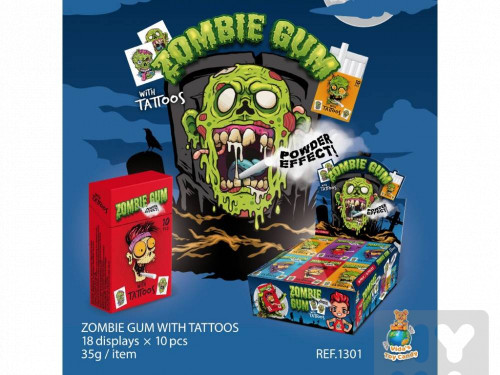 Zombie gum with tatoos 35g-18ks