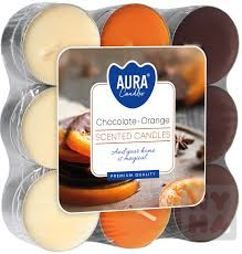 Bispol Aura čajové svíčky 18ks Choco orange