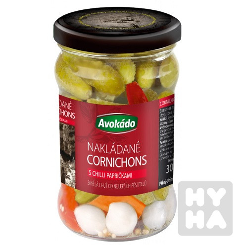 Avokádo 300g cornichons s chilli okurky
