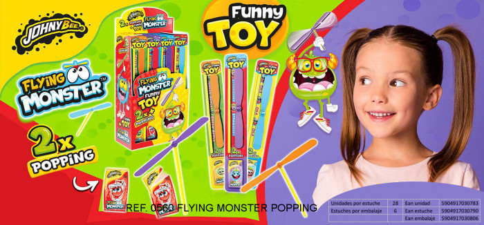 detail JB Flying monster funny toy 2x popping/28ks