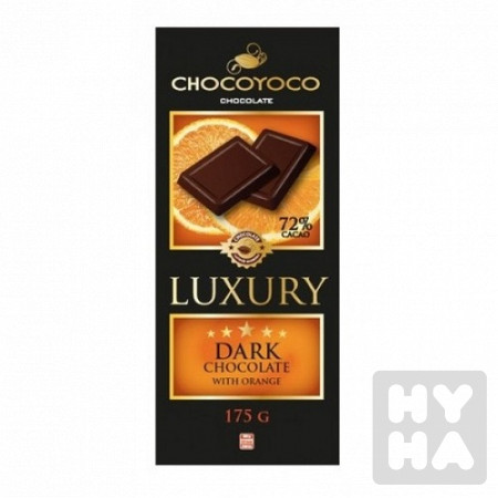 detail Chocoyoco Luxury 175g Hořká čokoláda s pomerančem