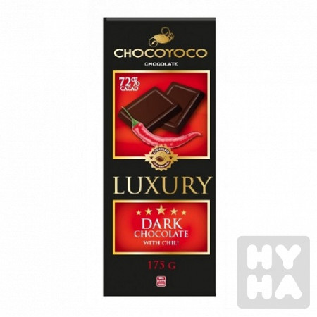 detail Chocoyoco Luxury 175g Hořká čokoládá s chilli
