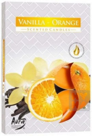 detail Bispol tea lights 6ks Vanilla orange