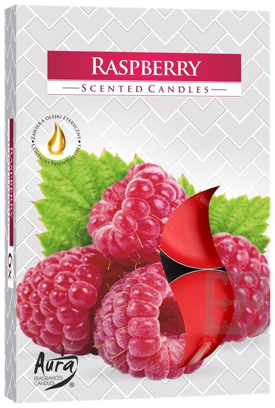 Bispol Aura čajové svíčky 6ks Raspberry