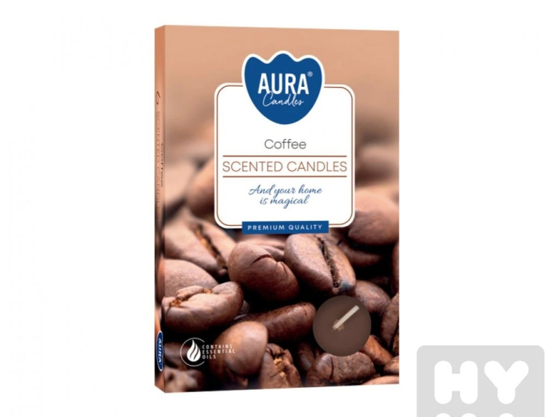Bispol Aura čajové svíčky 6ks Coffee