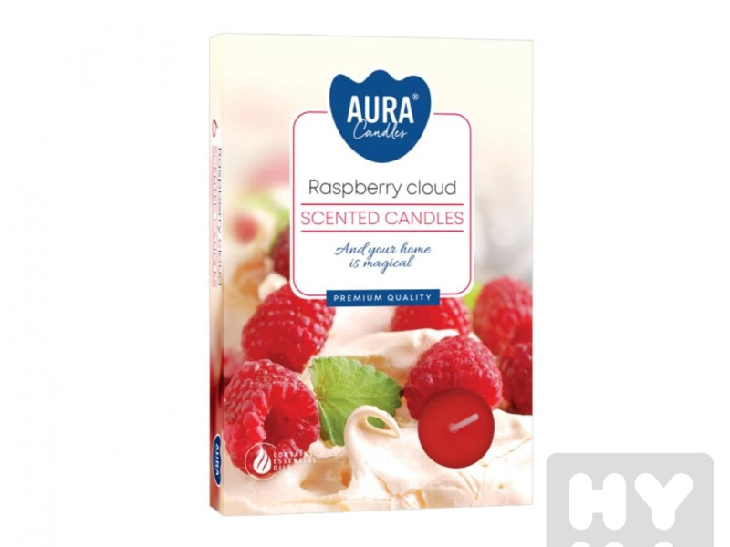 Bispol Aura čajové svíčky 6ks Raspberry cloud