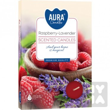 Bispol Aura čajové svíčky 6ks Raspberry Lavender