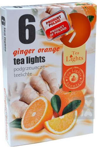 Admit tea lights 6ks Ginger orange