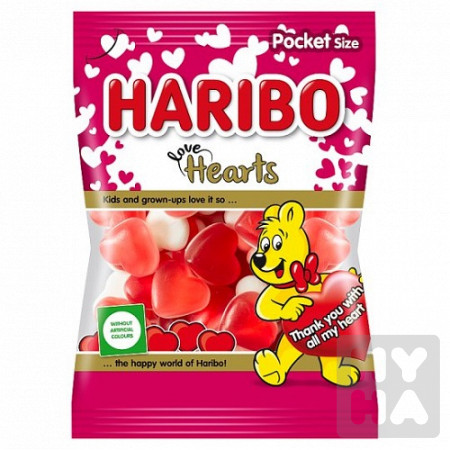 detail Haribo 100g Love hearts