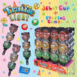 Traffic light jelly cup + popping candy 49g
