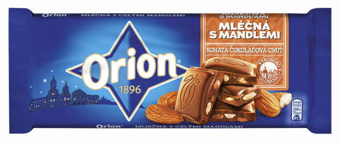 detail Orion 90g Mléčná s mandlemi
