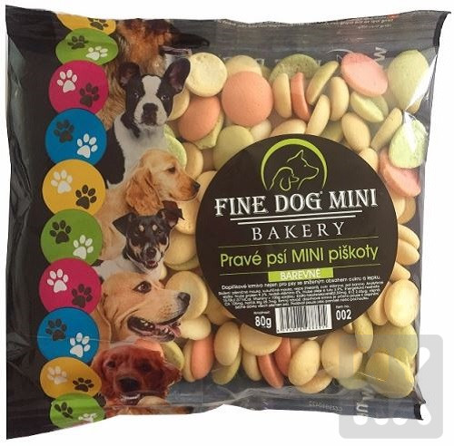 Fine dog 80g mini piškoty barevné 002