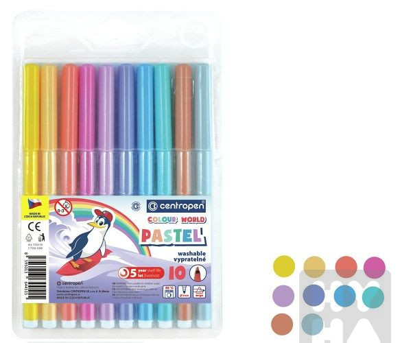 Centropen popisovač 7550/10 pastel 1mm