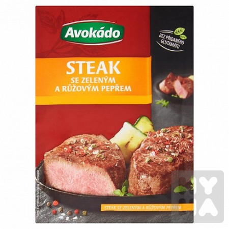 detail Avokádo 20g Steak se zeleným a růžovým pepřem