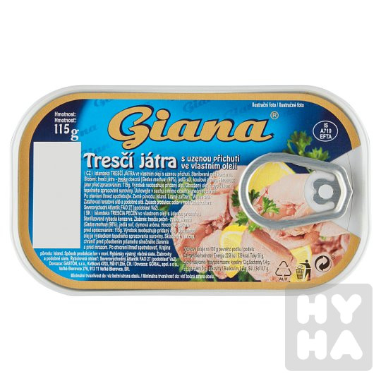Giana tresčí játra 115g s uzenou příchutí