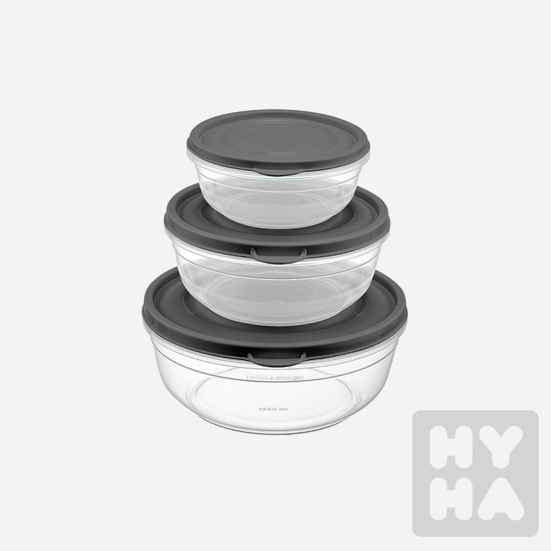 Lock&Fresh round cacuum cont. set 3ks 400/800/1350ml