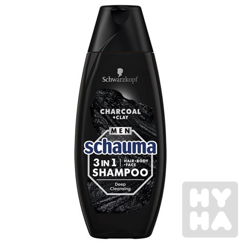 Schauma šampón 400ml 3in1 Deep cleasing charcoal
