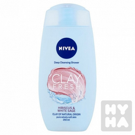 detail Nivea sprchový gel 250ml Clay Fresh Hibiscus a White sage
