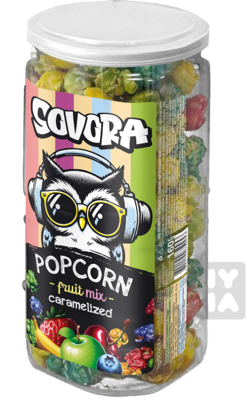 SOVORA popcorn karamel TUBE 160g Fruit mix